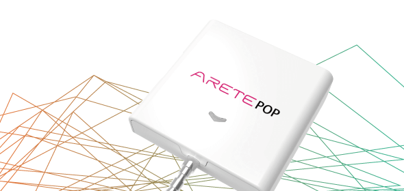 展示製品：UHF帯RFIDリーダライタ「ARETE POP」