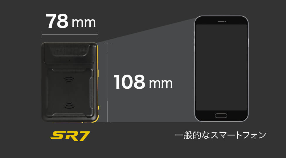 スマートフォンより小さい手のひらサイズのRFIDリーダー「SR7」