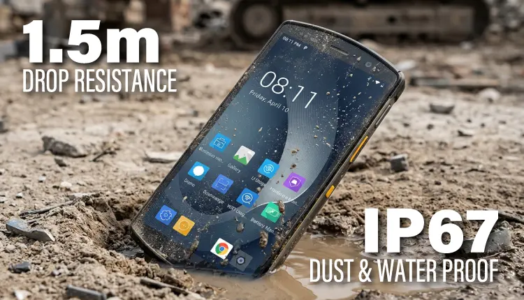 IP67防塵防水・1.5m落下耐性を備えた堅牢設計