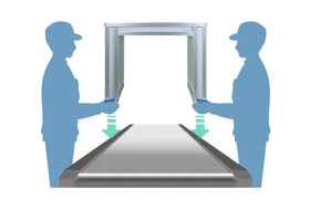 RFID Tunnel外観：コンベア設置イメージ